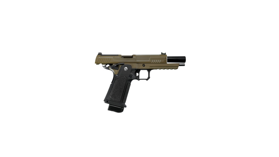 Arcturus Vanguard 5in Hi-Capa GBB Airsoft Pistol w/Optics Ready Slide, Black/Tan, AT-GHC-V5-OR-BT