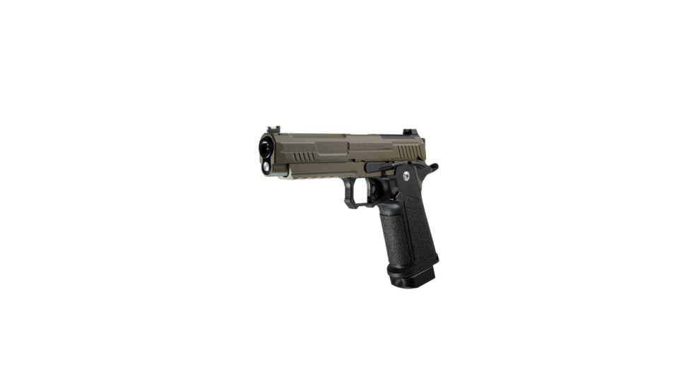 Arcturus Vanguard 5in Hi-Capa GBB Airsoft Pistol w/Optics Ready Slide, Black/Tan, AT-GHC-V5-OR-BT