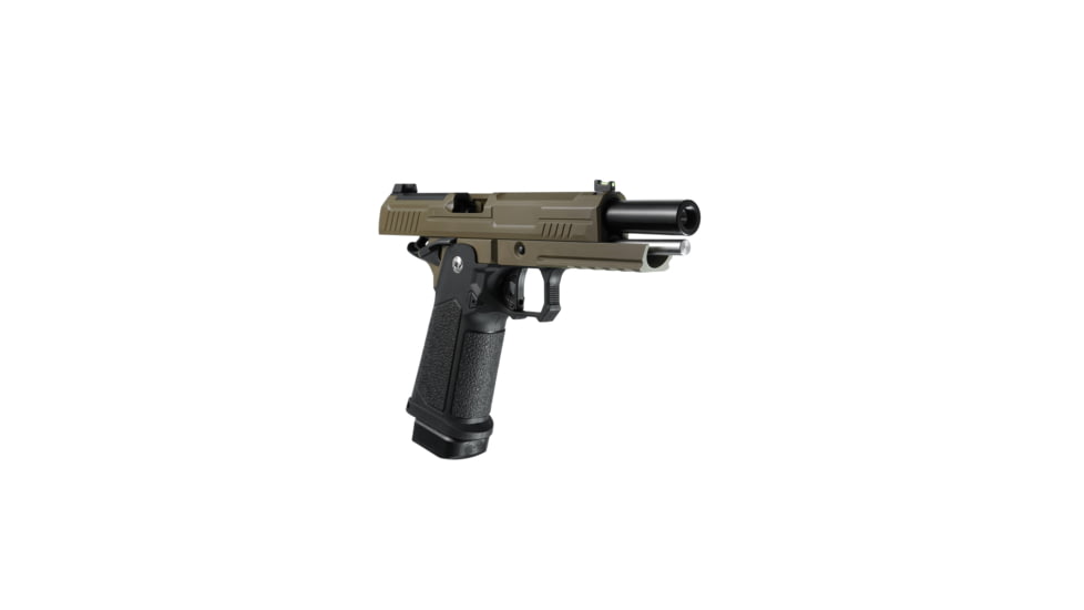Arcturus Vanguard 5in Hi-Capa GBB Airsoft Pistol w/Optics Ready Slide, Black/Tan, AT-GHC-V5-OR-BT