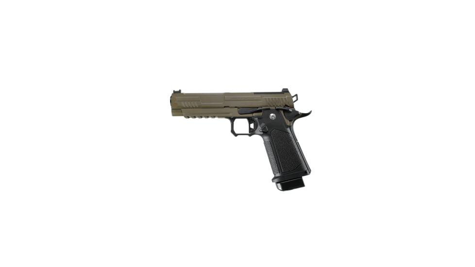 Arcturus Vanguard 5in Hi-Capa GBB Airsoft Pistol w/Optics Ready Slide, Black/Tan, AT-GHC-V5-OR-BT