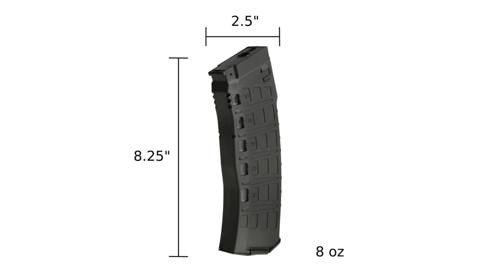 Arcturus Variable-Cap EMM, AK12, 30/135 Rounds, Rifle Magazine, Black, 135, MAG-TS-BK