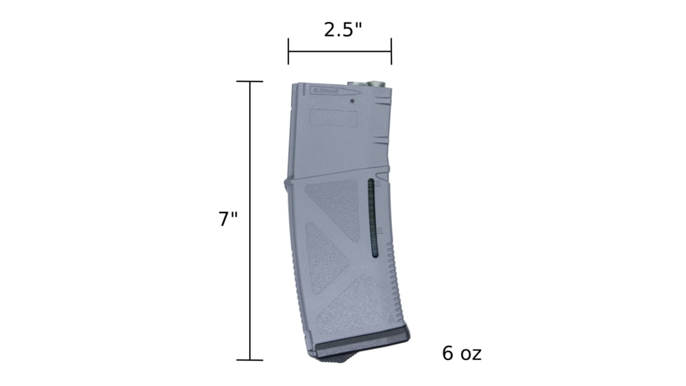 Arcturus Variable-Cap Windowed EMM AR MOD1, M4/M16, 30/130 Rounds, Rifle Magazine, Grey, 130, MAG-M1A-GY