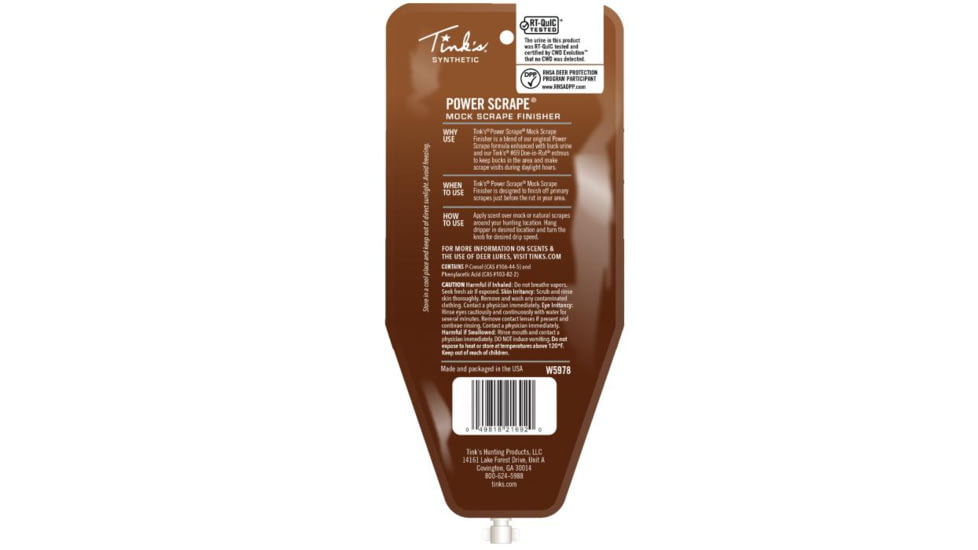 Arcus Hunting Tinks Disposable Scent Dripper - Power Scrape Pre-Rut Finisher, 3oz, W5978