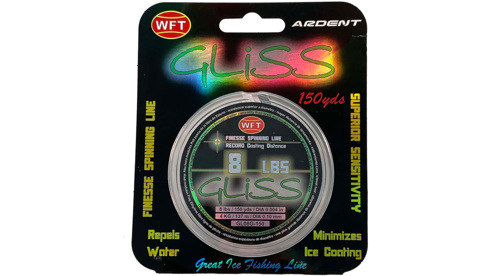 Ardent Gliss Ice Polyethylene Fishing Line, 8lb, 150yd Spool, Green, GL08G-150-ICE