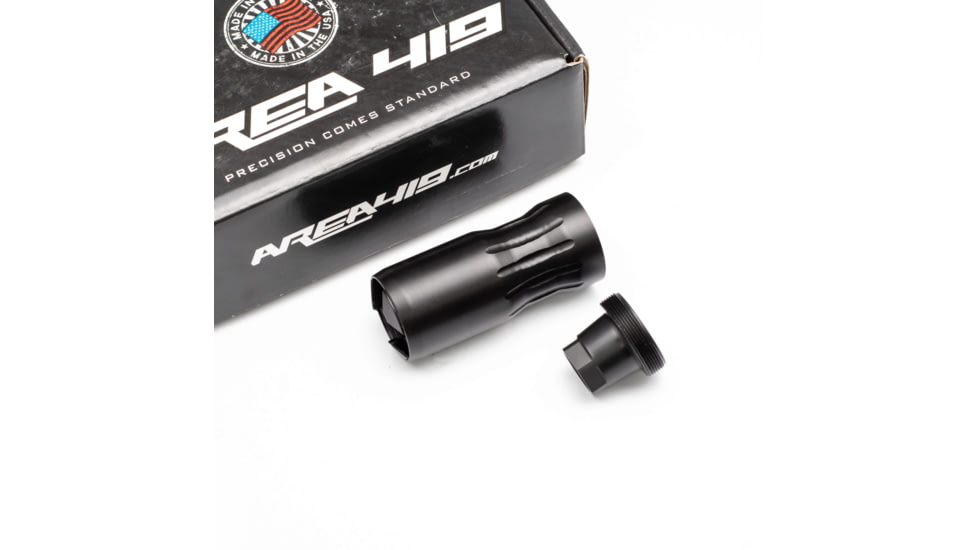 Area 419 Hellfire Linear Flash Suppressor, 1/2-28 Adapter, Black Nitride, 419-LFS-1228