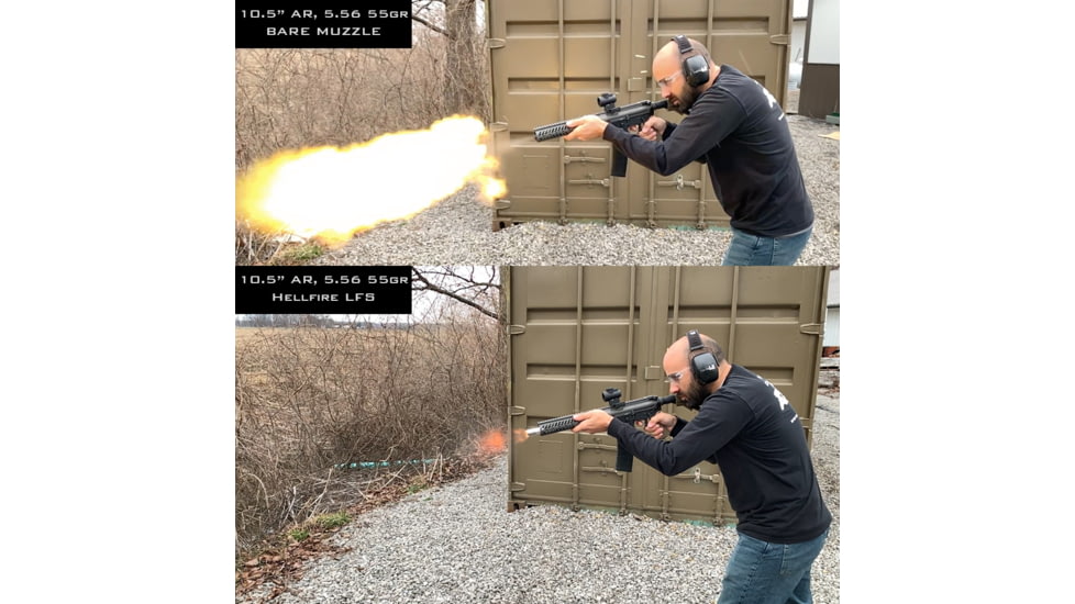 Area 419 Hellfire Linear Flash Suppressor, 1/2-28 Adapter, Black Nitride, 419-LFS-1228