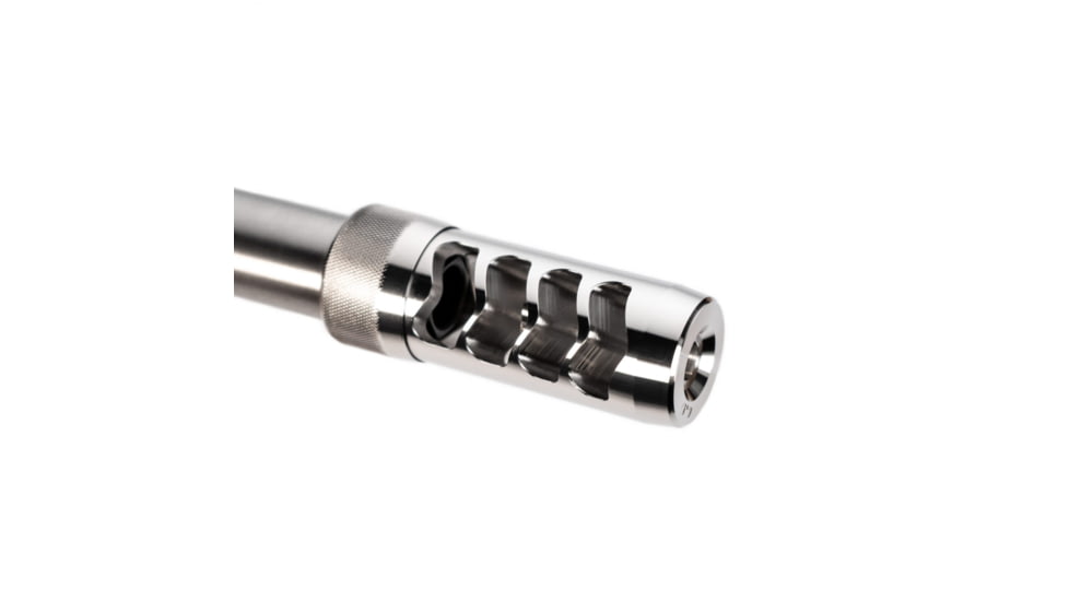 Area 419 The Hellfire Match Self-Timing Muzzle Brake, 30 Caliber, 5/8-24 Threads, Raw Stainless, 419HFMAT-SS-30-5824