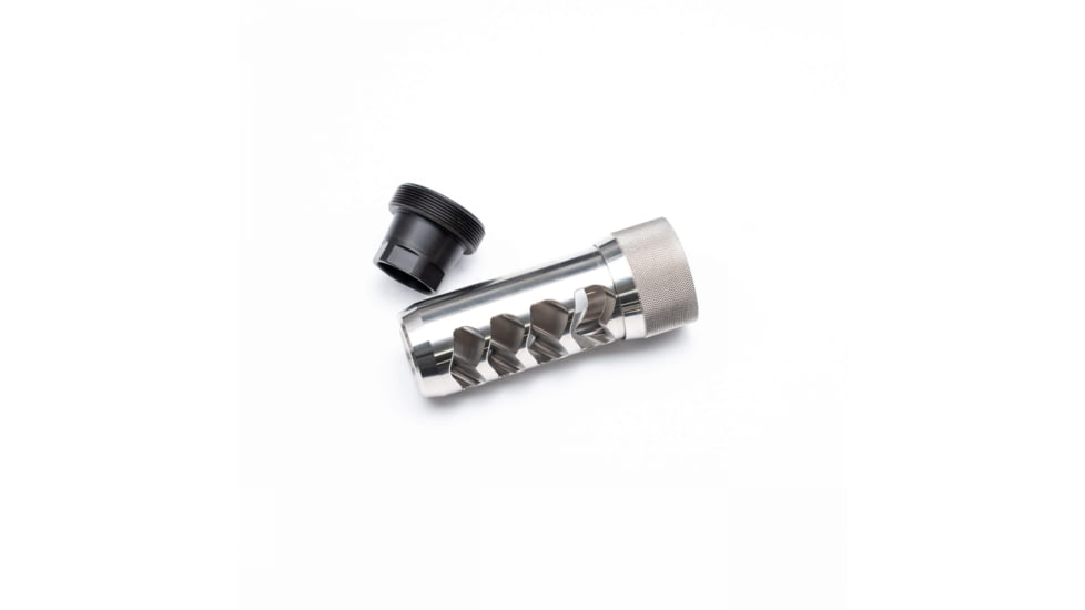 Area 419 Sidewinder Magnum Self Timing Muzzle Brake, 30 cal, 5/8-24, Raw Stainless, 419-SW-30-SS-5824