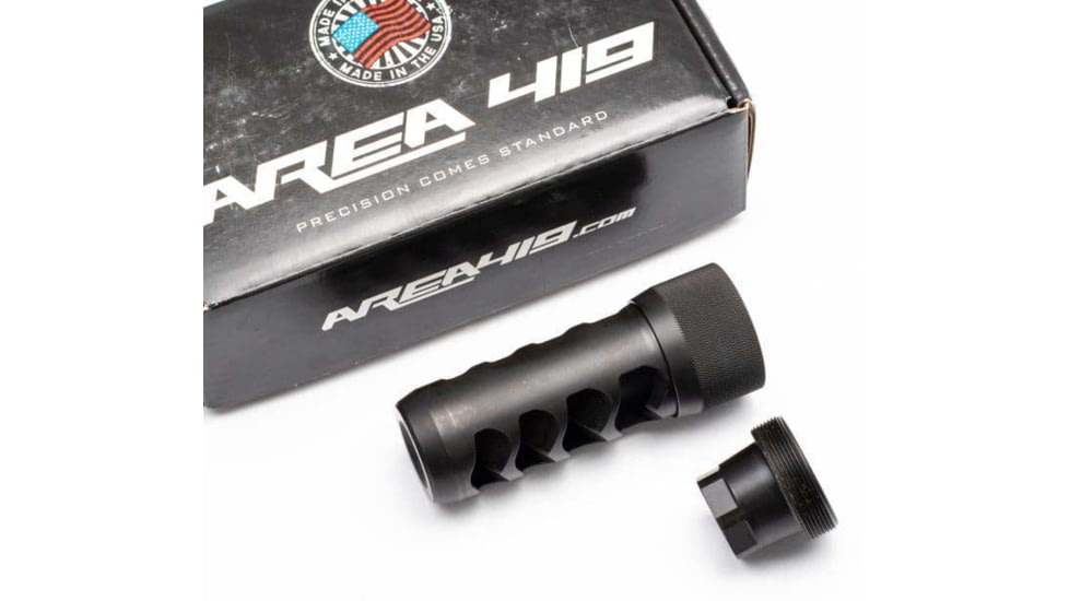 Area 419 Sidewinder Magnum Self Timing Muzzle Brake, .338 Caliber, 3/4-24 TPI, Black Nitride, 419-SW-338-BN-3424