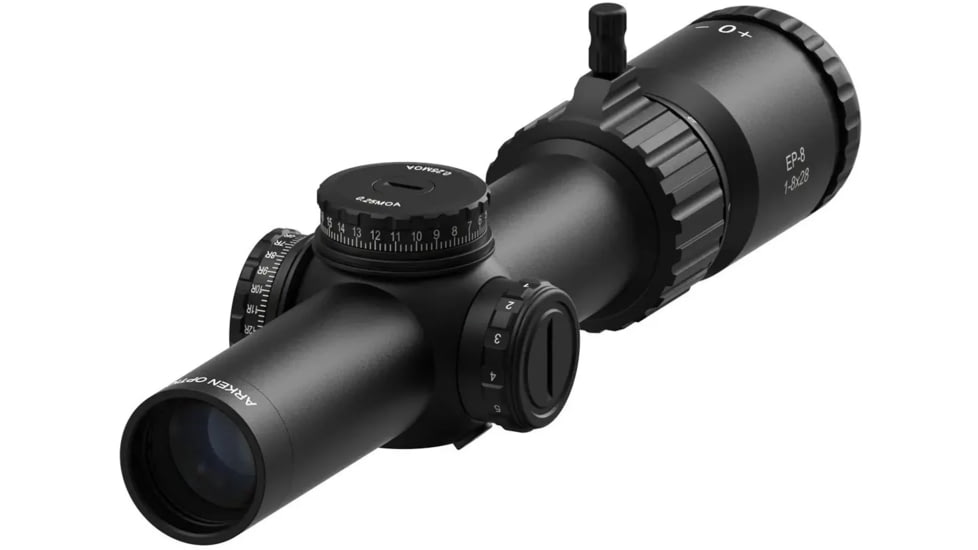 Arken Optics 1-8 34mm Tube First Focal Plane Rifle Scope, MOA, EP-8KLB