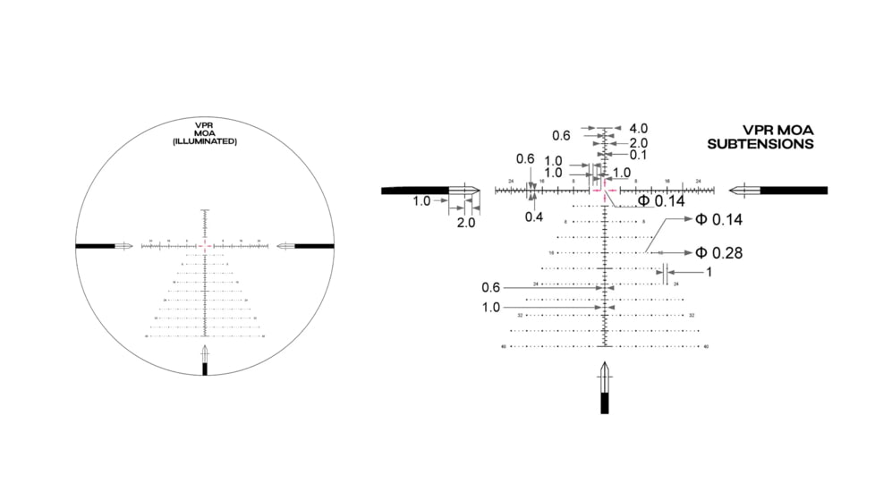 Arken Optics 6-24X50 30mm Tube First Focal Plane Rifle Scope, MOA, VPR, EPL4-6240VPR