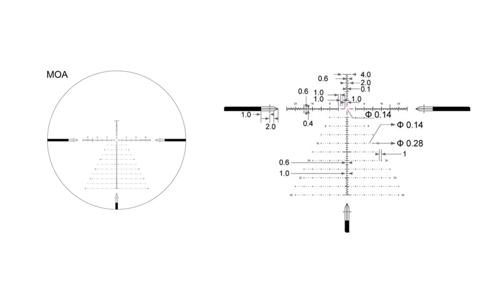 Arken Optics 6-24X50 34mm Tube First Focal Plane Rifle Scope, MOA, VPR, SH4J-6240VPR