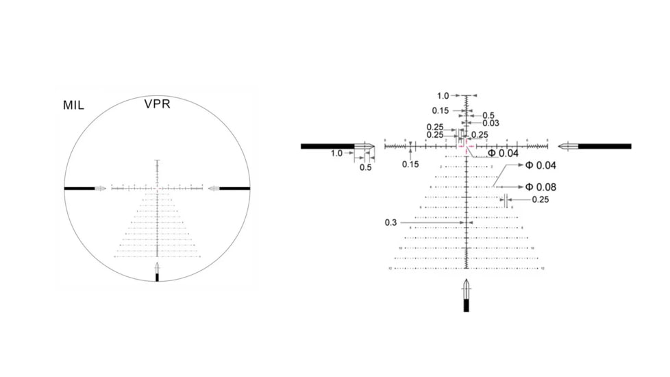 Arken Optics 6-24X50 34mm Tube First Focal Plane Rifle Scope, MRAD, VPR, SH4J-6241VPR
