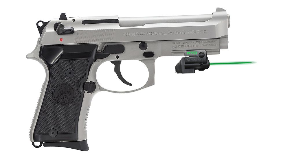 ArmaLaser GTO/FLX Finger Touch Green Laser Sight for Beretta M9/92/96 w/Rail, Black, GTOG/FLX38