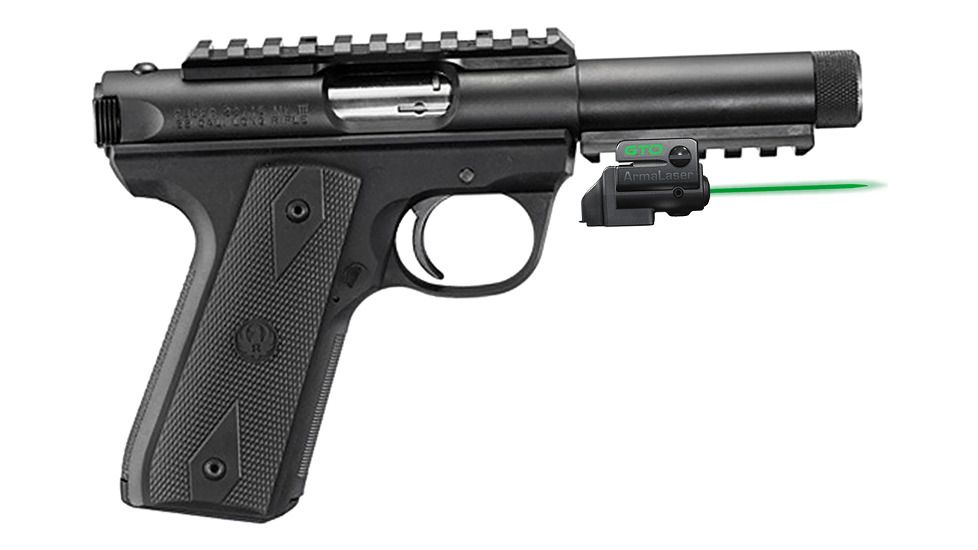 ArmaLaser GTO/FLX Finger Touch Green Laser Sight for Ruger 22/45 Threaded Barrel, Black, GTOG/FLX56