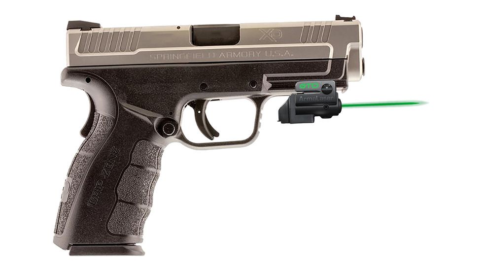 ArmaLaser GTO/FLX Finger Touch Green Laser Sight for Springfield XD Mod 2 4-5in, Black, GTOG/FLX75
