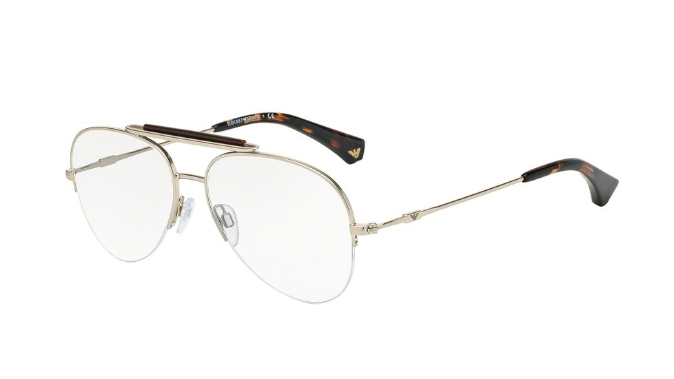 Armani EA1020 Single Vision Prescription Eyeglasses 3002-55 - Matte Pale Gold Frame