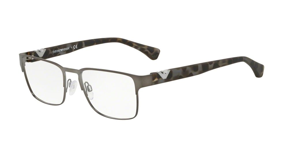 Armani EA1027 Single Vision Prescription Eyeglasses, 53mm, Matte Gunmetal, EA1027-3246-53-SV