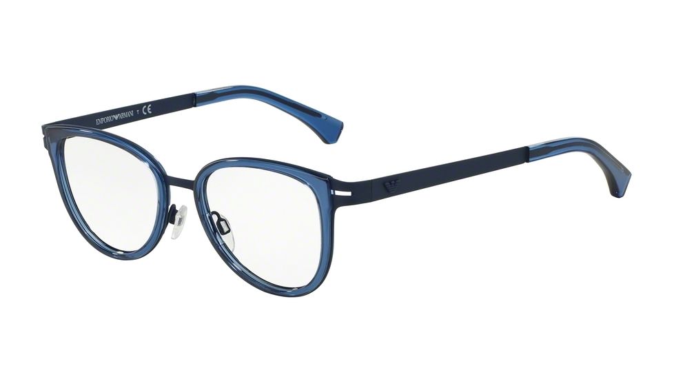 Armani EA1032 Progressive Prescription Eyeglasses 3100-51 - Blue Rubber Frame