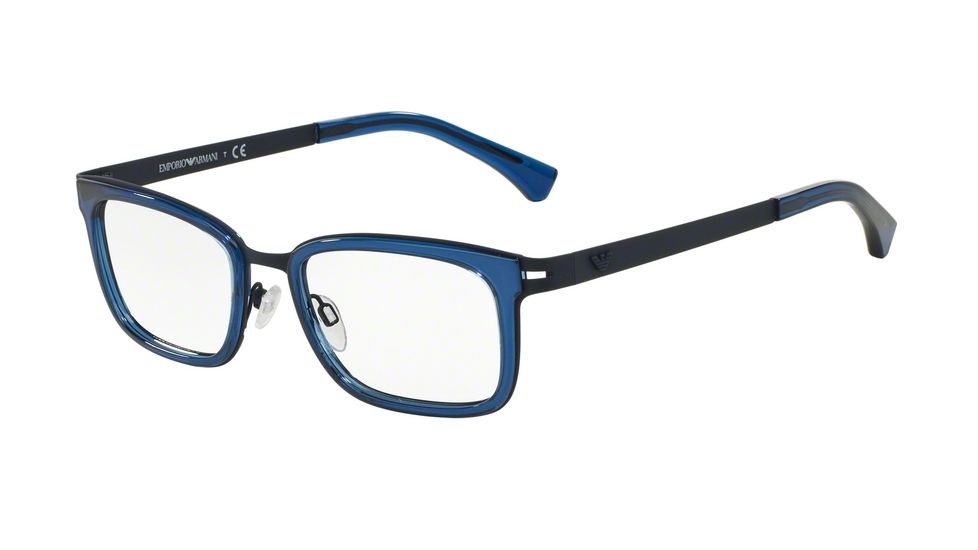 Armani EA1034 Progressive Prescription Eyeglasses 3102-52 - Dark Blue Rubber Frame
