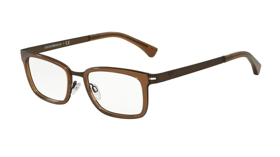 Armani EA1034 Progressive Prescription Eyeglasses 3103-52 - Brown Rubber Frame