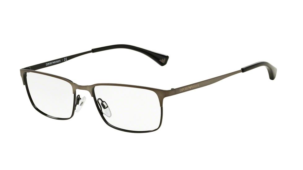 Armani EA1042 Progressive Prescription Eyeglasses 3126-53 - Matte Gunmetal/black/black Frame