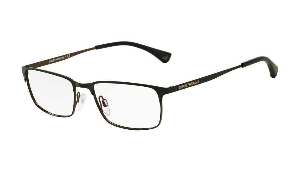 Armani EA1042 Progressive Prescription Eyeglasses 3127-55 - Matte Black/black/brown Frame