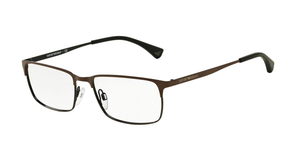 Armani EA1042 Progressive Prescription Eyeglasses 3128-53 - Matte Brown/brown/black Frame