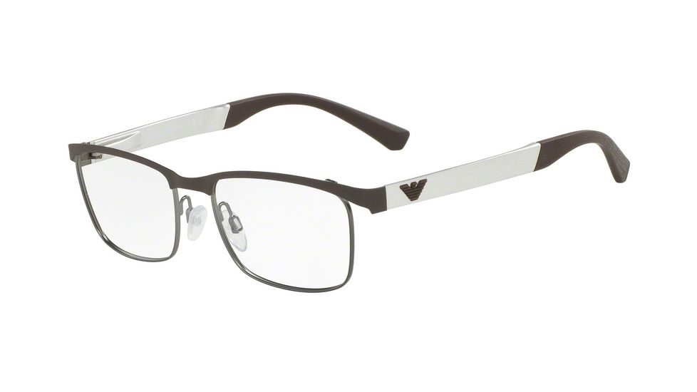 Armani EA1057 Bifocal Prescription Eyeglasses 3161-52 - Mt Brown/mt Gunmetal Frame