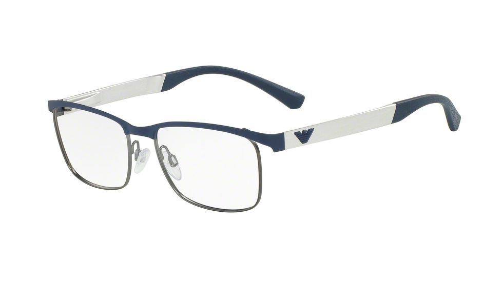 Armani EA1057 Bifocal Prescription Eyeglasses 3162-52 - Mt Blue/mt Gunmetal Frame