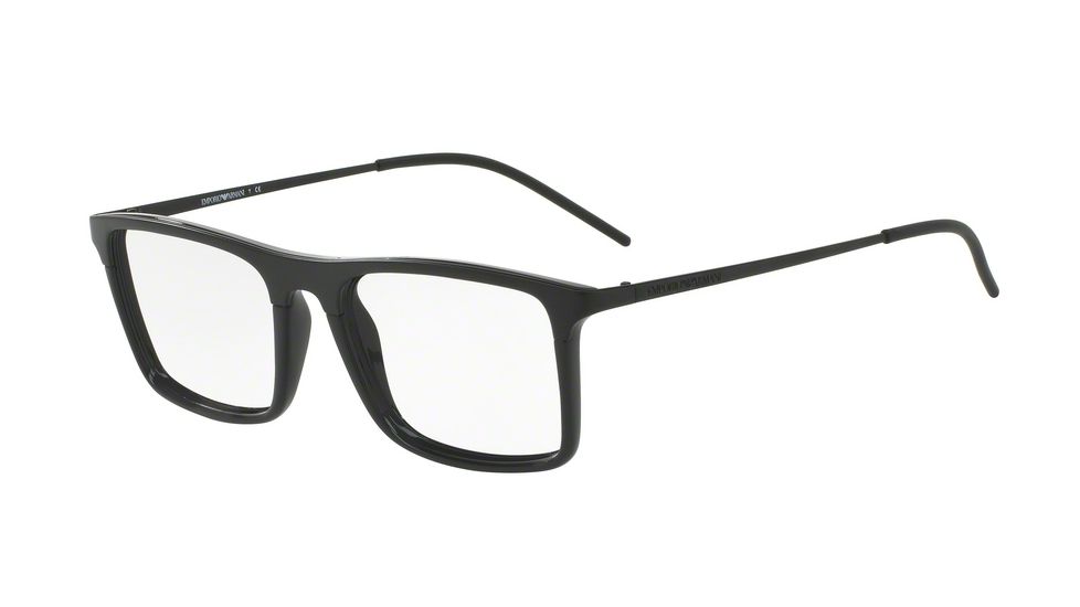 Armani EA1058 Single Vision Prescription Eyeglasses 3001-53 - Matte Black / Black Frame