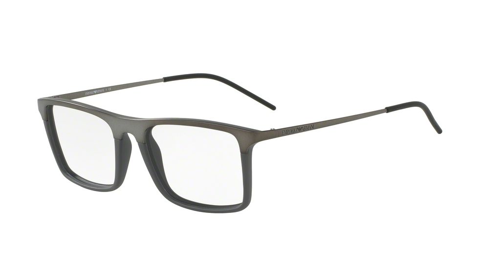 Armani EA1058 Single Vision Prescription Eyeglasses 3003-53 - Matte Gunmetal/matte Grey Frame