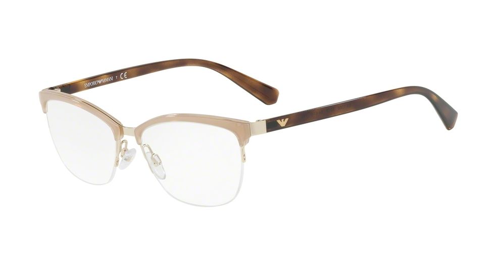 Armani EA1066 Progressive Prescription Eyeglasses 3013-52 - Pale Gold/opal Turtledove Frame