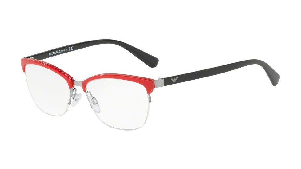 Armani EA1066 Progressive Prescription Eyeglasses 3207-52 - Gunmetal/opal Red Frame