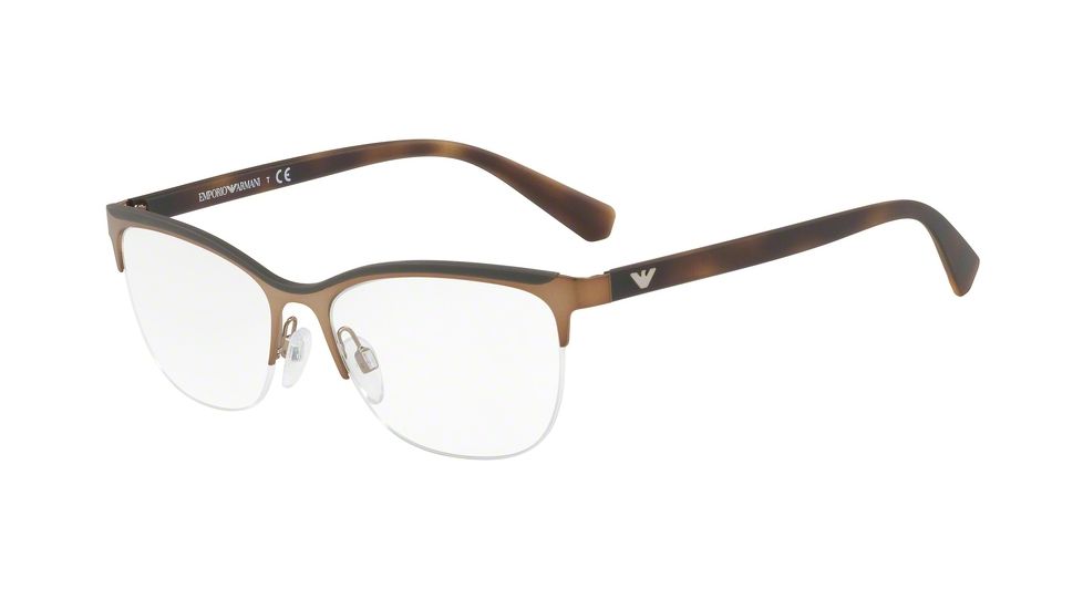 Armani EA1068 Single Vision Prescription Eyeglasses 3201-53 - Matte Bronze Frame
