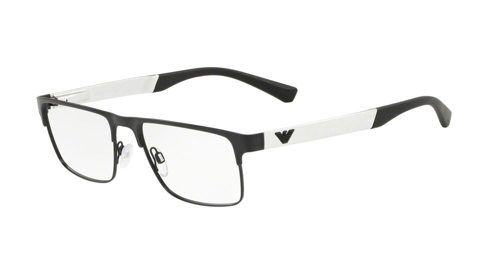 Armani EA1075 Prescription Eyeglasses, 53mm, Matte Black, EA1075-3001-53-SV