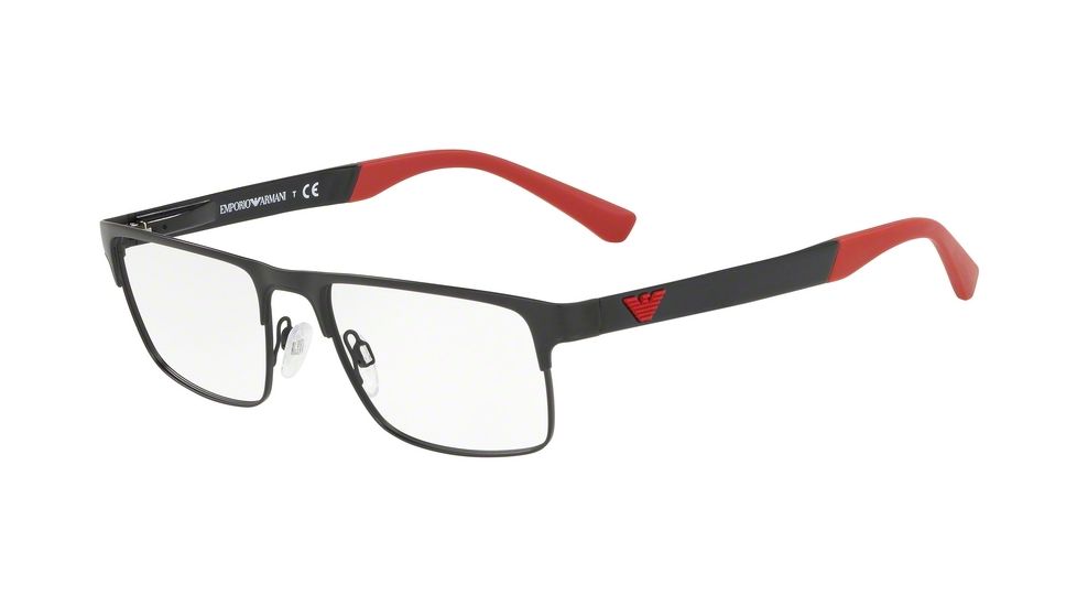 Armani EA1075 Prescription Eyeglasses, 53mm, Matte Black, EA1075-3109-53-SV