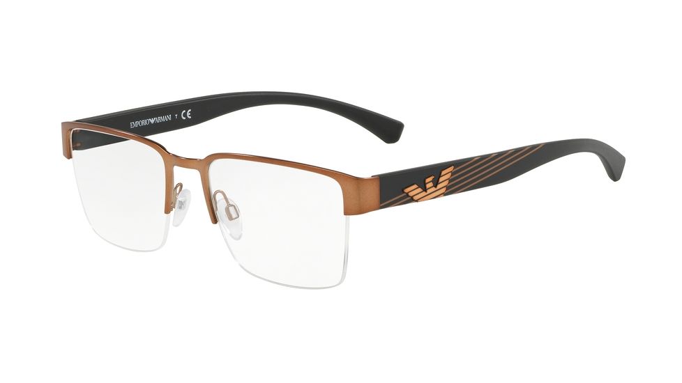 Armani EA1078 Prescription Eyeglasses, 53mm, Matte Orange, EA1078-3240-53-SV