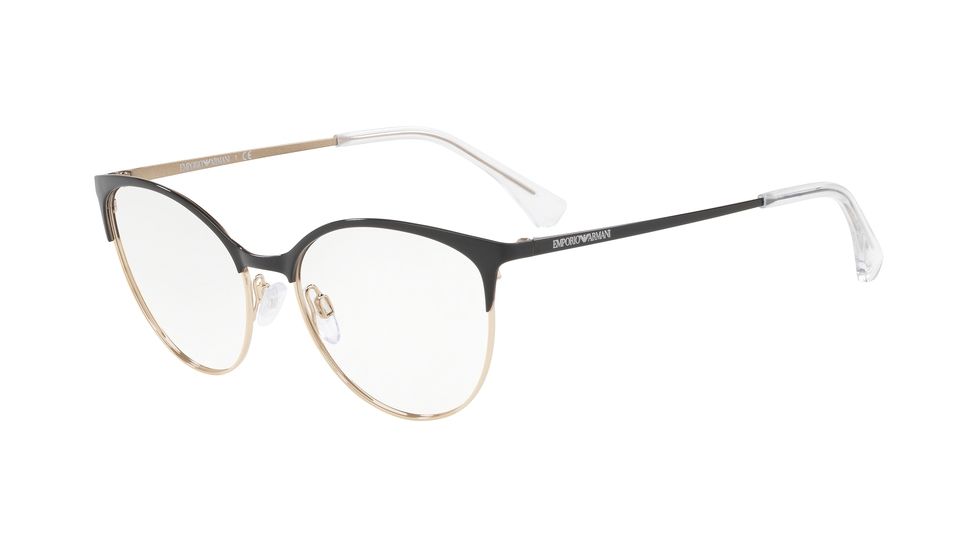Armani EA1087 Prescription Eyeglasses, 52mm, Black/Pale Gold, EA1087-3014-52-SV