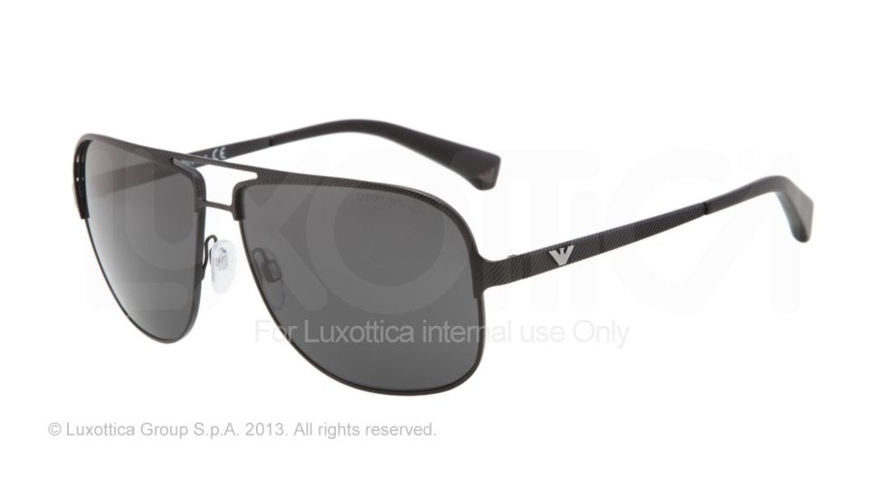 Armani EA2007 Single Vision Prescription Sunglasses EA2007-302287-59 - Lens Diameter 59 mm, Frame Color Black Demi Shiny