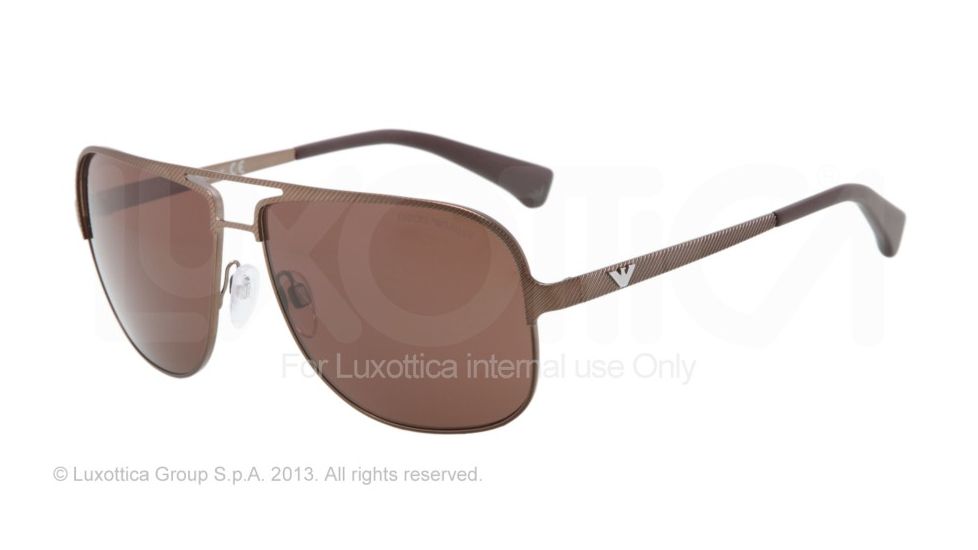 Armani EA2007 Single Vision Prescription Sunglasses EA2007-302573-59 - Lens Diameter 59 mm, Frame Color Brown Demi Shiny