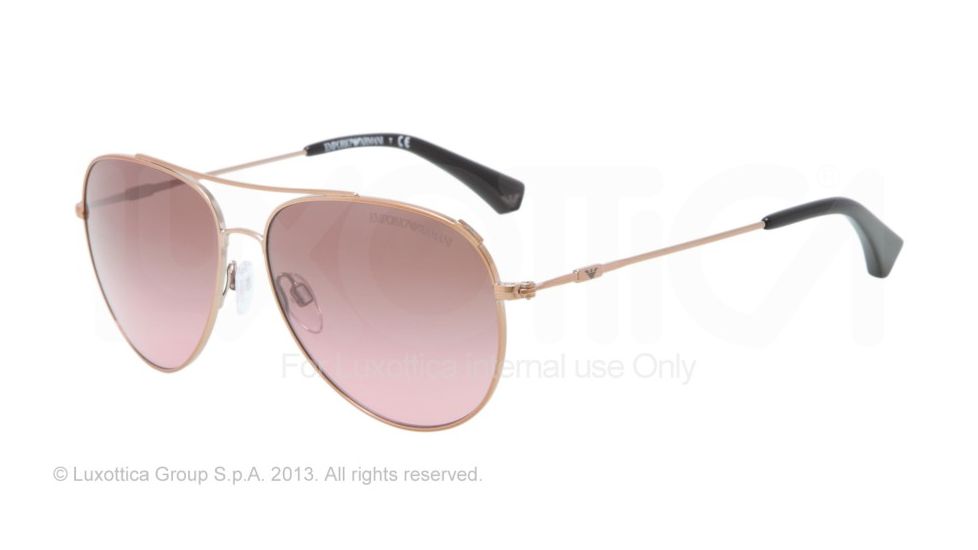 Armani EA2010 Single Vision Prescription Sunglasses EA2010-301114-57 - Lens Diameter 57 mm, Frame Color Pink Gold