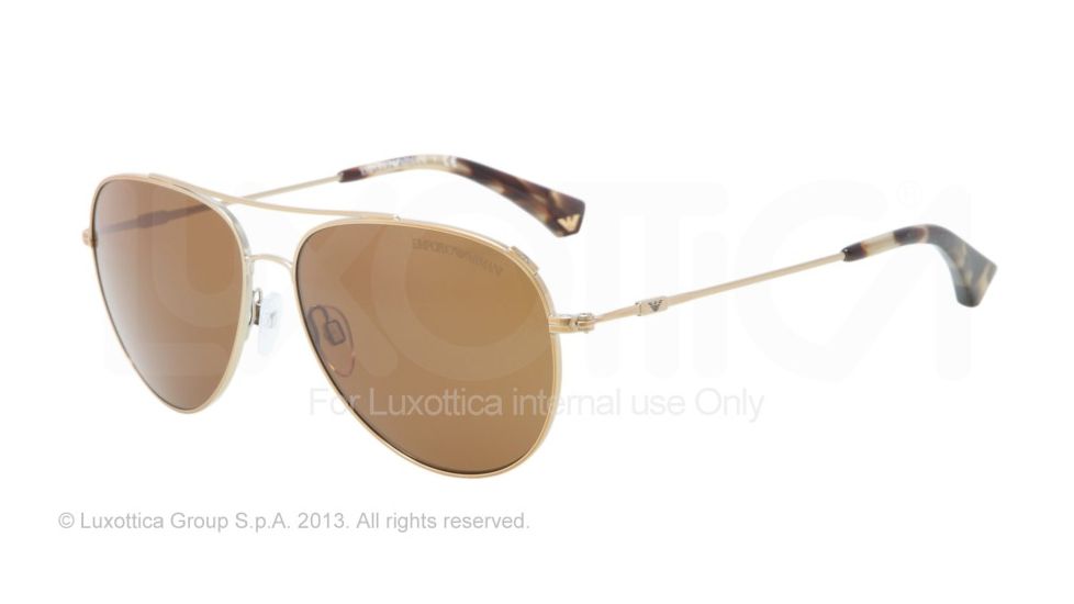 Armani EA2010 Single Vision Prescription Sunglasses EA2010-301373-57 - Lens Diameter 57 mm, Frame Color Pale Gold