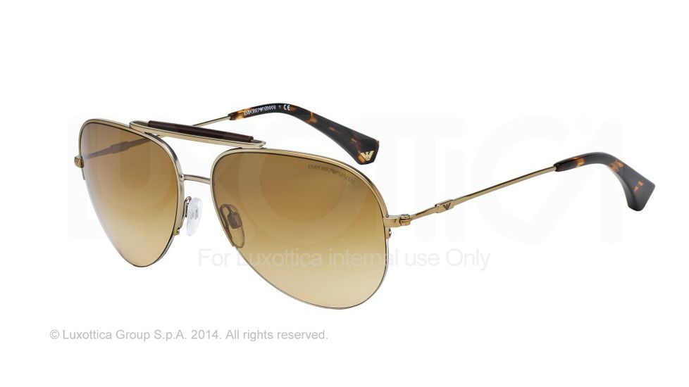 Armani EA2020 Single Vision Prescription Sunglasses EA2020-30022L-59 - Lens Diameter 59 mm, Frame Color Matte Pale Gold