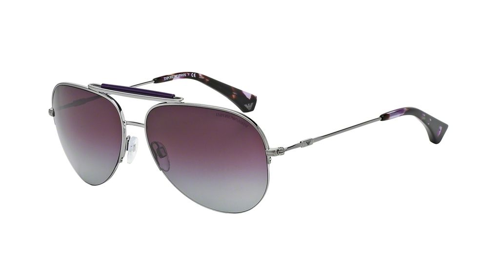 Armani EA2020 Single Vision Prescription Sunglasses EA2020-30104Q-59 - Lens Diameter 59 mm, Frame Color Gunmetal