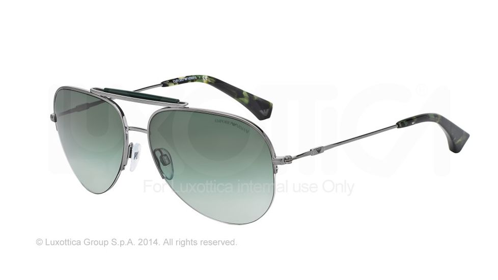 Armani EA2020 Single Vision Prescription Sunglasses EA2020-30108E-59 - Lens Diameter 59 mm, Frame Color Gunmetal
