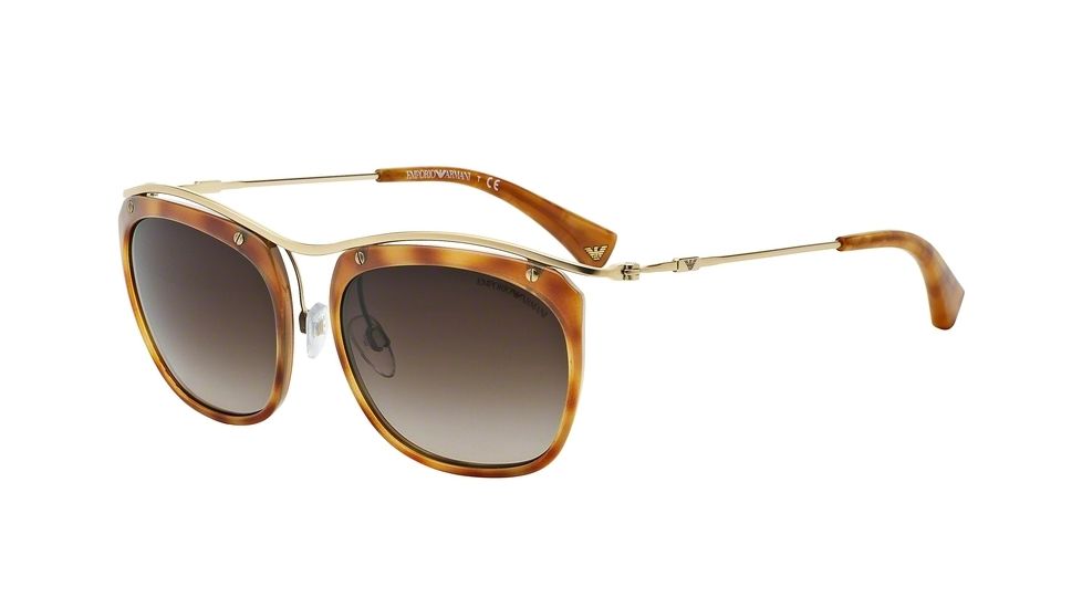 Armani EA2023 Single Vision Prescription Sunglasses EA2023-300213-54 - Lens Diameter 54 mm, Frame Color Matte Pale Gold/blonde Havana