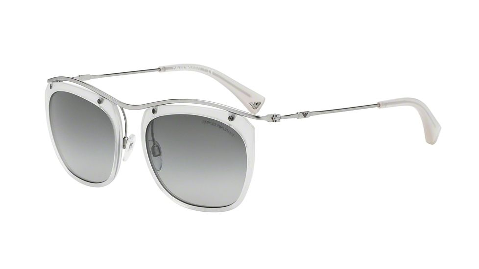 Armani EA2023 Single Vision Prescription Sunglasses EA2023-304511-54 - Lens Diameter 54 mm, Frame Color Matte Silver/opal Ice