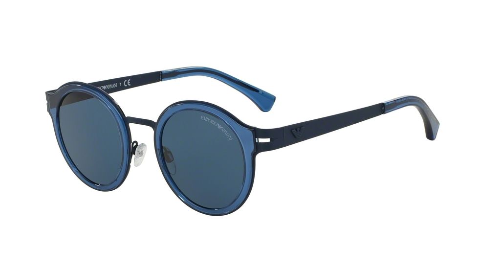 Armani EA2029 Single Vision Prescription Sunglasses EA2029-310080-48 - Lens Diameter 48 mm, Frame Color Blue Rubber