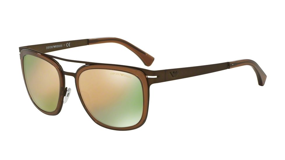 Armani EA2030 Bifocal Prescription Sunglasses EA2030-31034Z-56 - Lens Diameter 56 mm, Frame Color Brown Rubber